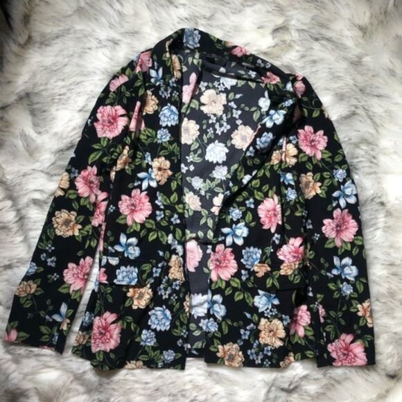 Forever 21 Plus Black & Multicolor Floral Kimono - Picture 3 of 7